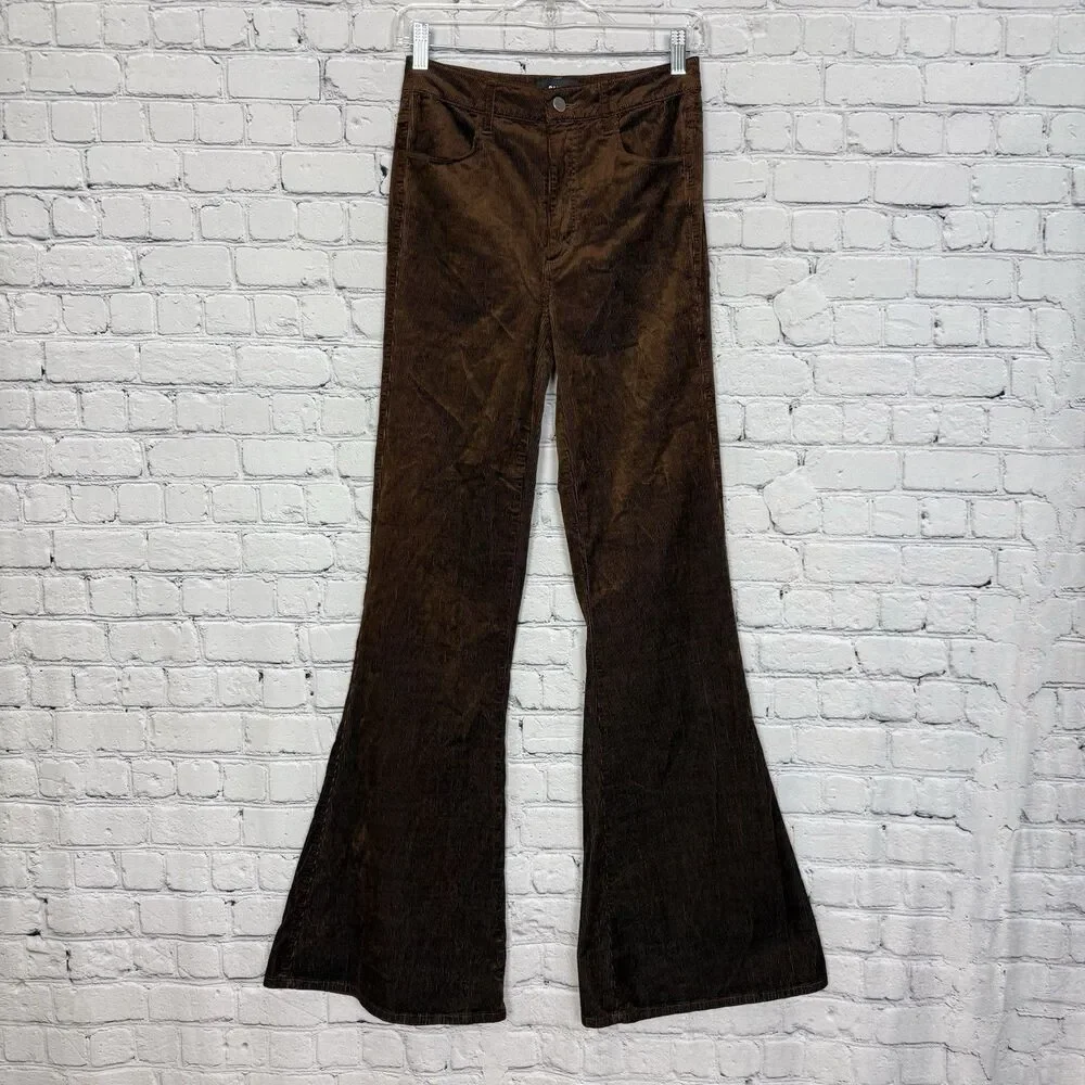 Paige Charlie Corduroy Flare Pants In Maple Brown Womens 26 Boho Western Chic